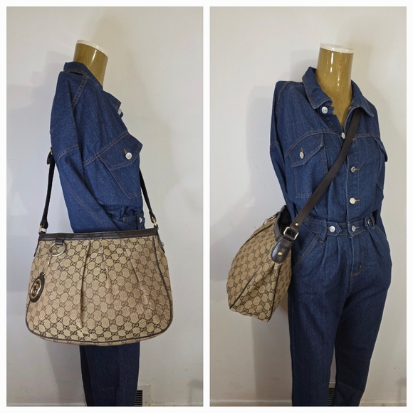 ✨️GUCCI GG Canvas Sukey Shoulder / Crossbody Bag - Picture 1 of 16
